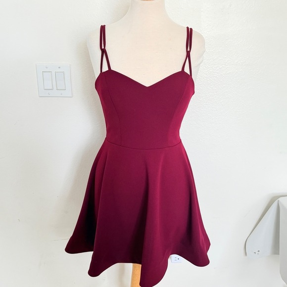 B. Darlin Dresses & Skirts - B. Darlin Fit and Flare Dress Sz 7/8 Burgundy Sweetheart Skater Cocktail